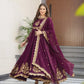 Luxury Designer Gown with Dupatta – Faux Blooming Georgette with Zari & Sequins Embroidery