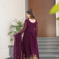 Luxury Designer Gown with Dupatta – Faux Blooming Georgette with Zari & Sequins Embroidery