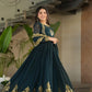 Luxury Designer Gown with Dupatta – Faux Blooming Georgette with Zari & Sequins Embroidery