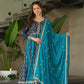 Luxury Faux Blooming Kali-Pattern Gown with Dupatta – Zari & Sequins Embroidery