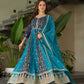 Luxury Faux Blooming Kali-Pattern Gown with Dupatta – Zari & Sequins Embroidery