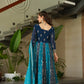 Luxury Faux Blooming Kali-Pattern Gown with Dupatta – Zari & Sequins Embroidery