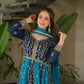 Luxury Faux Blooming Kali-Pattern Gown with Dupatta – Zari & Sequins Embroidery