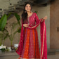 Luxury Faux Blooming Kali-Pattern Gown with Dupatta – Zari & Sequins Embroidery