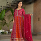 Luxury Faux Blooming Kali-Pattern Gown with Dupatta – Zari & Sequins Embroidery