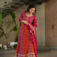 Luxury Faux Blooming Kali-Pattern Gown with Dupatta – Zari & Sequins Embroidery