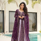 Luxury Faux Blooming Kali-Pattern Gown with Dupatta – Zari & Sequins Embroidery