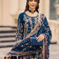 Luxury Faux Georgette Embroidered Palazzo Suit for Wedding and Festive Wear