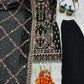 Luxury Faux Georgette Embroidered Palazzo Suit for Wedding and Festive Wear
