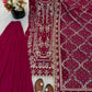 Luxury Faux Georgette Embroidered Palazzo Suit for Wedding and Festive Wear