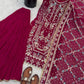Luxury Faux Georgette Embroidered Palazzo Suit for Wedding and Festive Wear