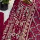 Luxury Faux Georgette Embroidered Palazzo Suit for Wedding and Festive Wear