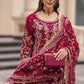 Luxury Faux Georgette Embroidered Palazzo Suit for Wedding and Festive Wear
