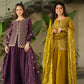 Luxury Fendy Kurti Sharara Set with Dupatta | Embroidered Party Wear Set for Women – Wine & Mehendi