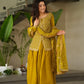 Luxury Fendy Kurti Sharara Set with Dupatta | Embroidered Party Wear Set for Women – Wine & Mehendi