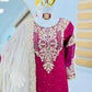 Luxury Maroon Fox Georgette Sharara Suit with Coding Sequin Embroidery & Dupatta
