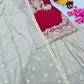 Luxury Maroon Fox Georgette Sharara Suit with Coding Sequin Embroidery & Dupatta