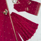 Luxury Orgenza Silk Embroidered Plazo Suit with Dupatta | Stitched 3-Piece Set for Women