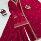 Luxury Orgenza Silk Embroidered Plazo Suit with Dupatta | Stitched 3-Piece Set for Women
