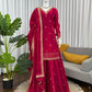 Luxury Orgenza Silk Embroidered Plazo Suit with Dupatta | Stitched 3-Piece Set for Women