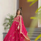 Luxury Star Georgette Gown with Dupatta – Zari & Sequins Embroidery