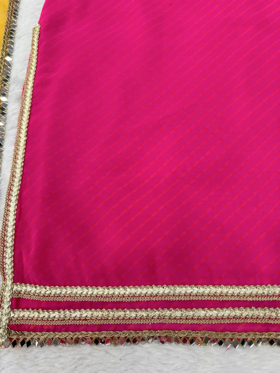 Magenta Mirror Lace Sharara Set