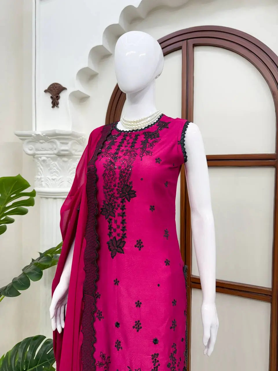 Magenta Noir Bloom Suit