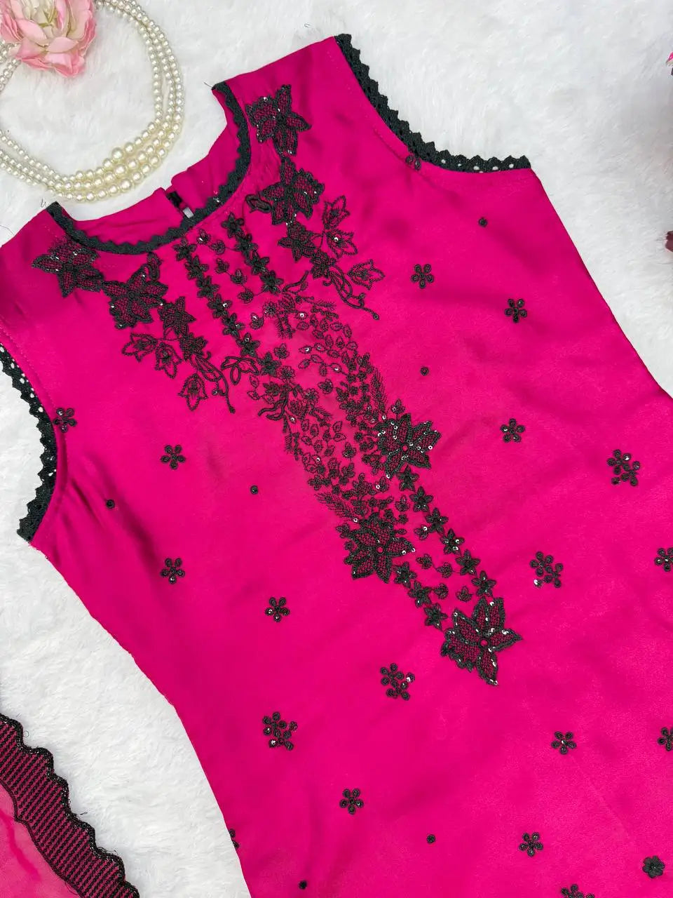Magenta Noir Bloom Suit