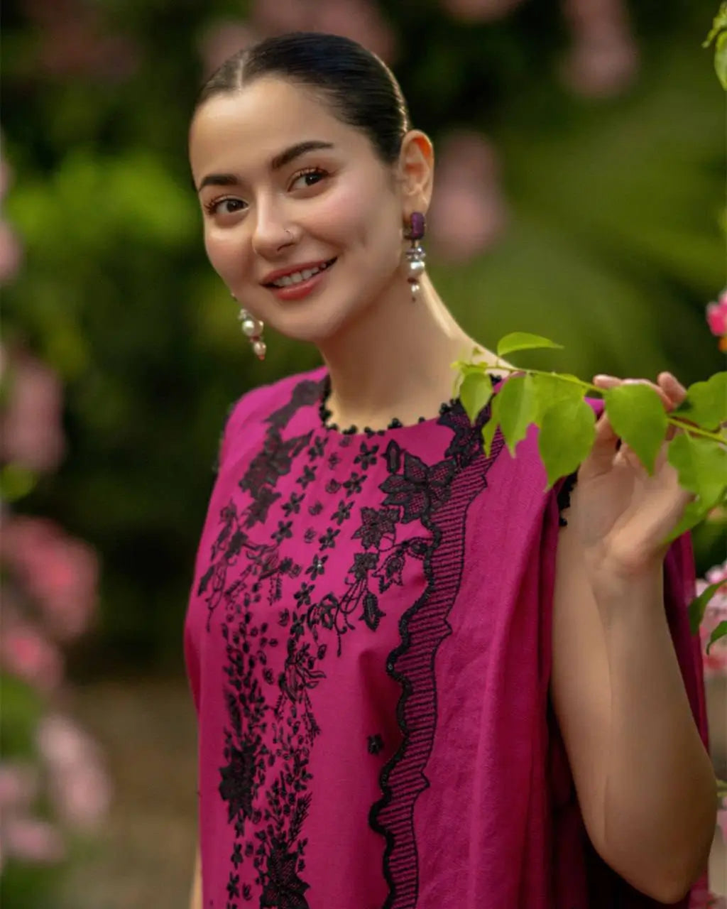 Magenta Noir Bloom Suit