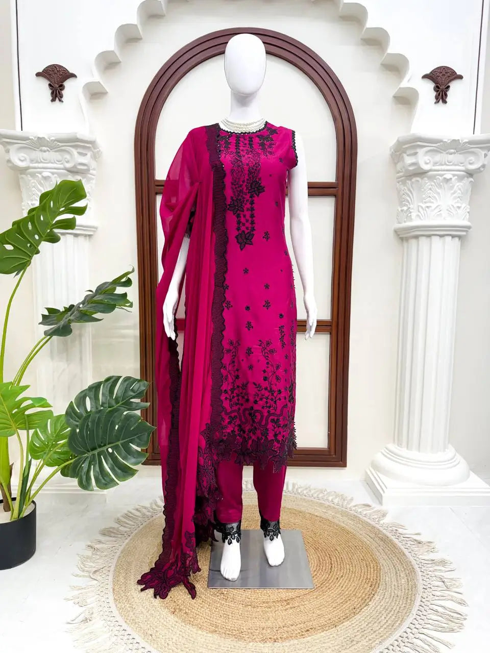 Magenta Noir Bloom Suit