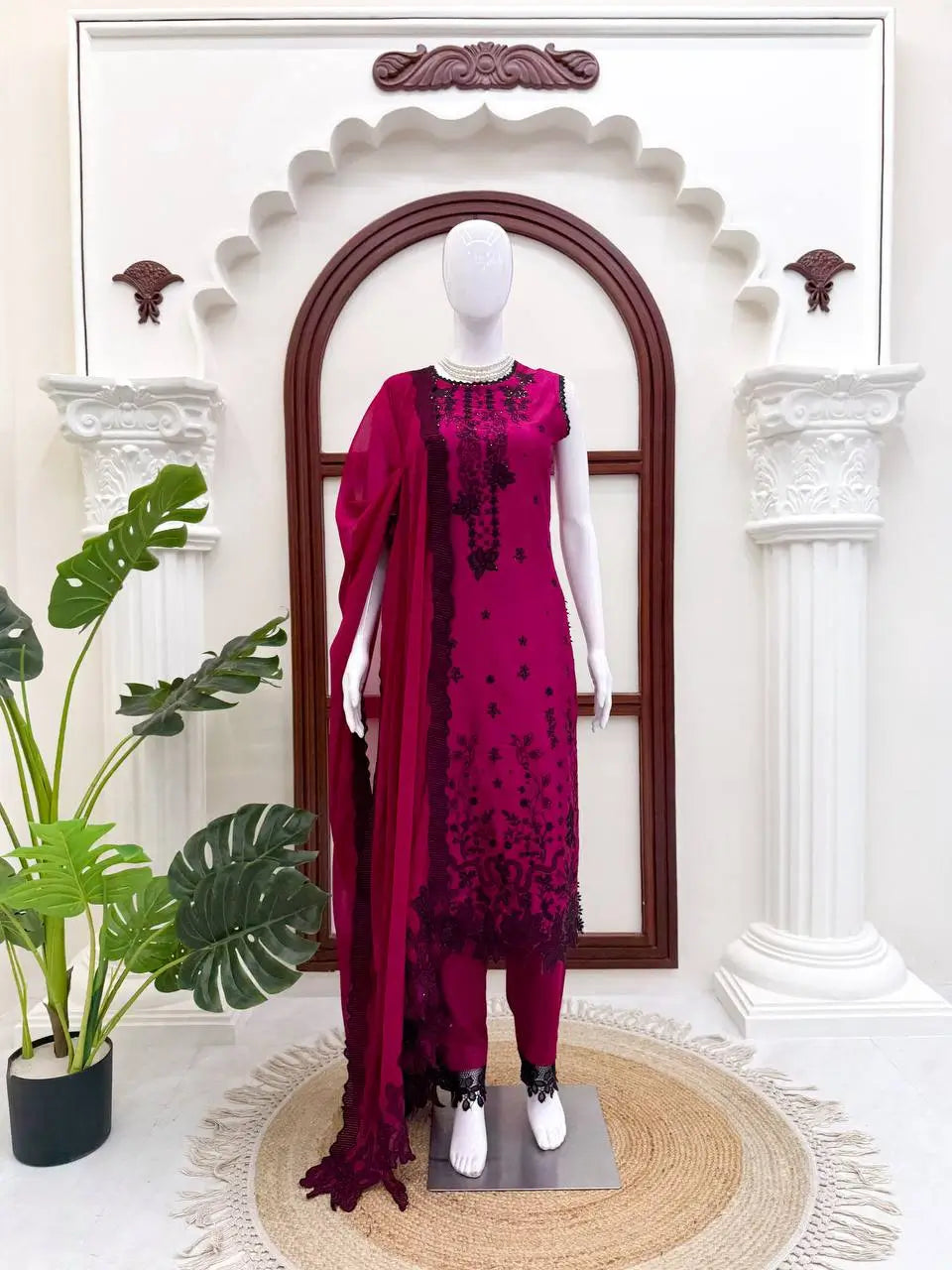 Magenta Noir Bloom Suit