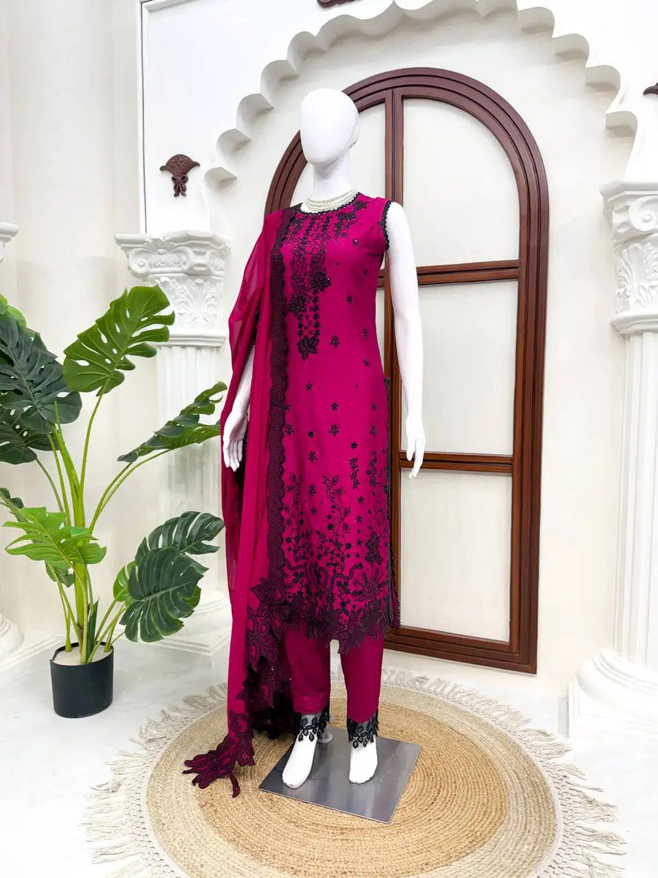 Magenta Noir Bloom Suit