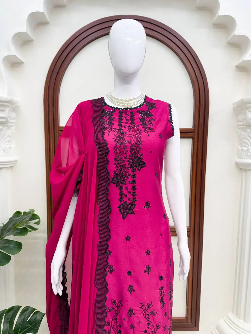 Magenta Noir Bloom Suit