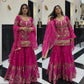 Magenta Sindoor Silk Sharara Set with Dupatta