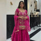 Magenta Sindoor Silk Sharara Set with Dupatta