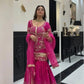 Magenta Sindoor Silk Sharara Set with Dupatta
