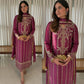Magenta Zari Embroidered Suit