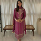Magenta Zari Embroidered Suit