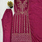 Magenta Zari Embroidered Suit