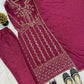 Magenta Zari Embroidered Suit