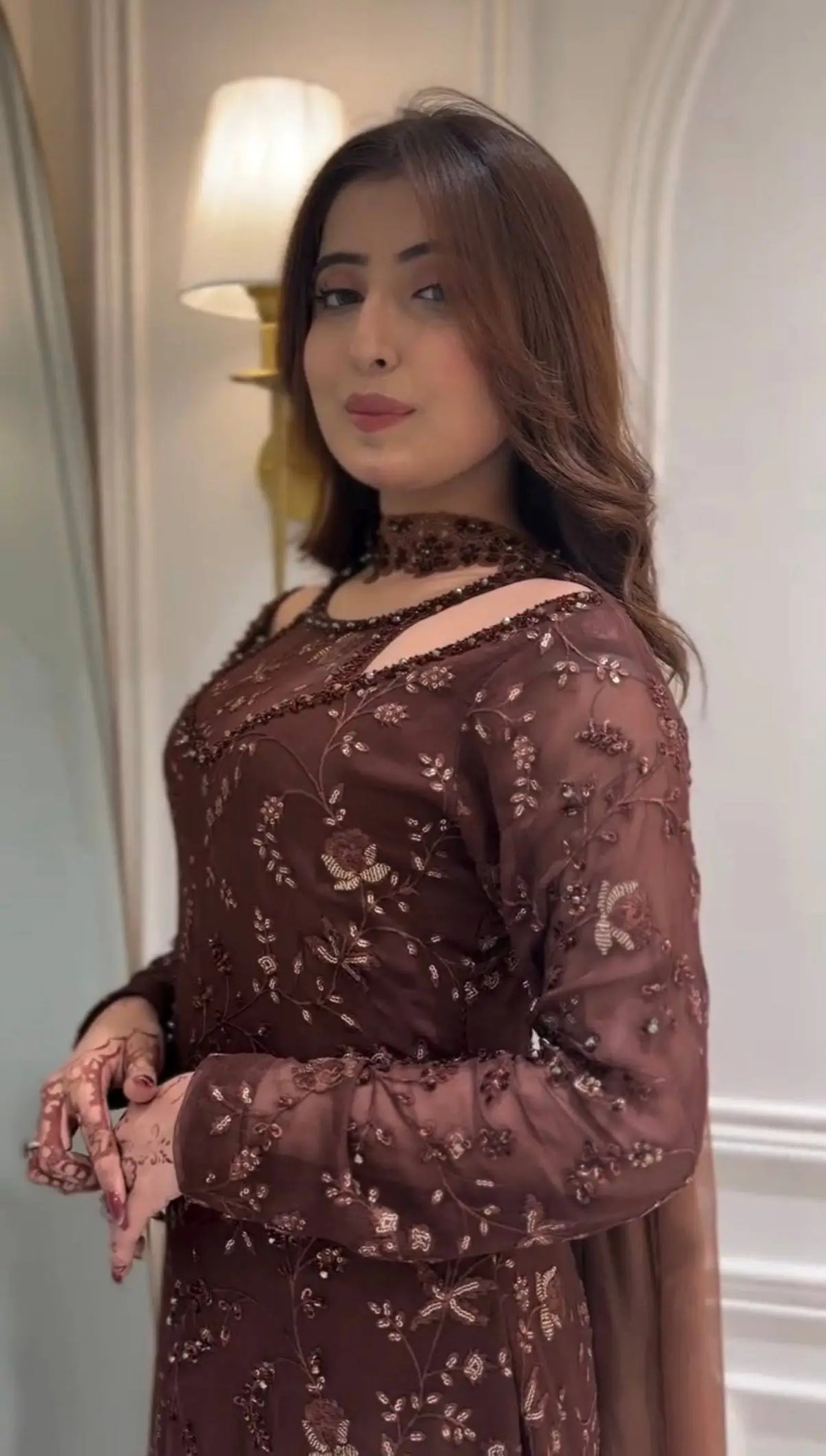 Mahogany Vine Embroidered Suit