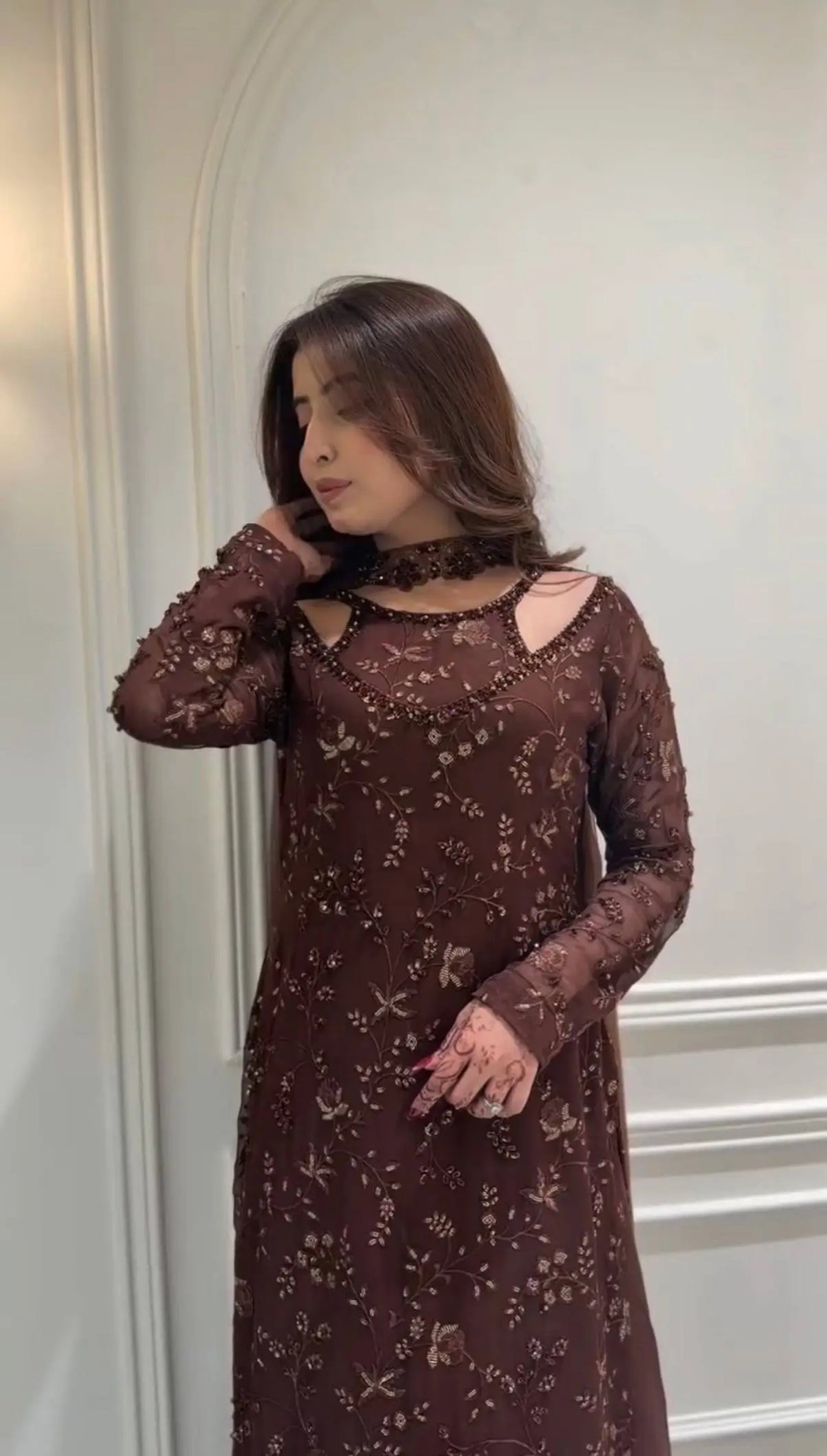 Mahogany Vine Embroidered Suit