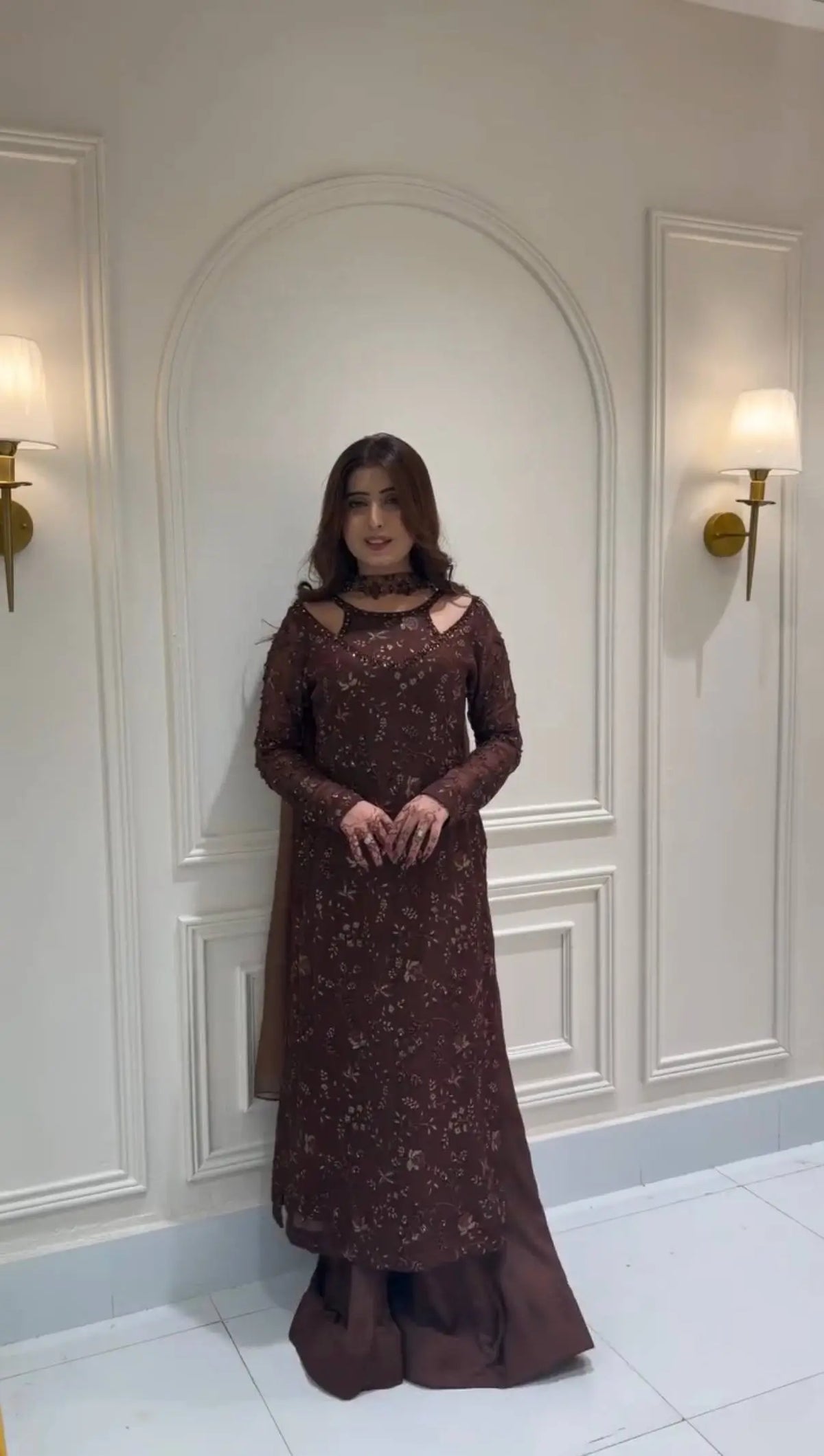 Mahogany Vine Embroidered Suit