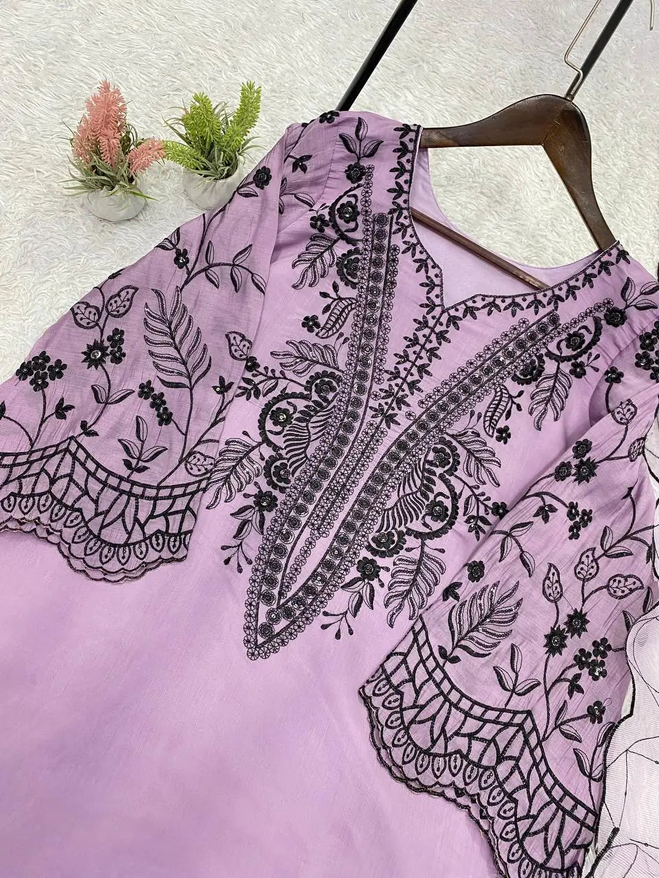 Mal Cotton Embroidery Suit Set, 4 Colours