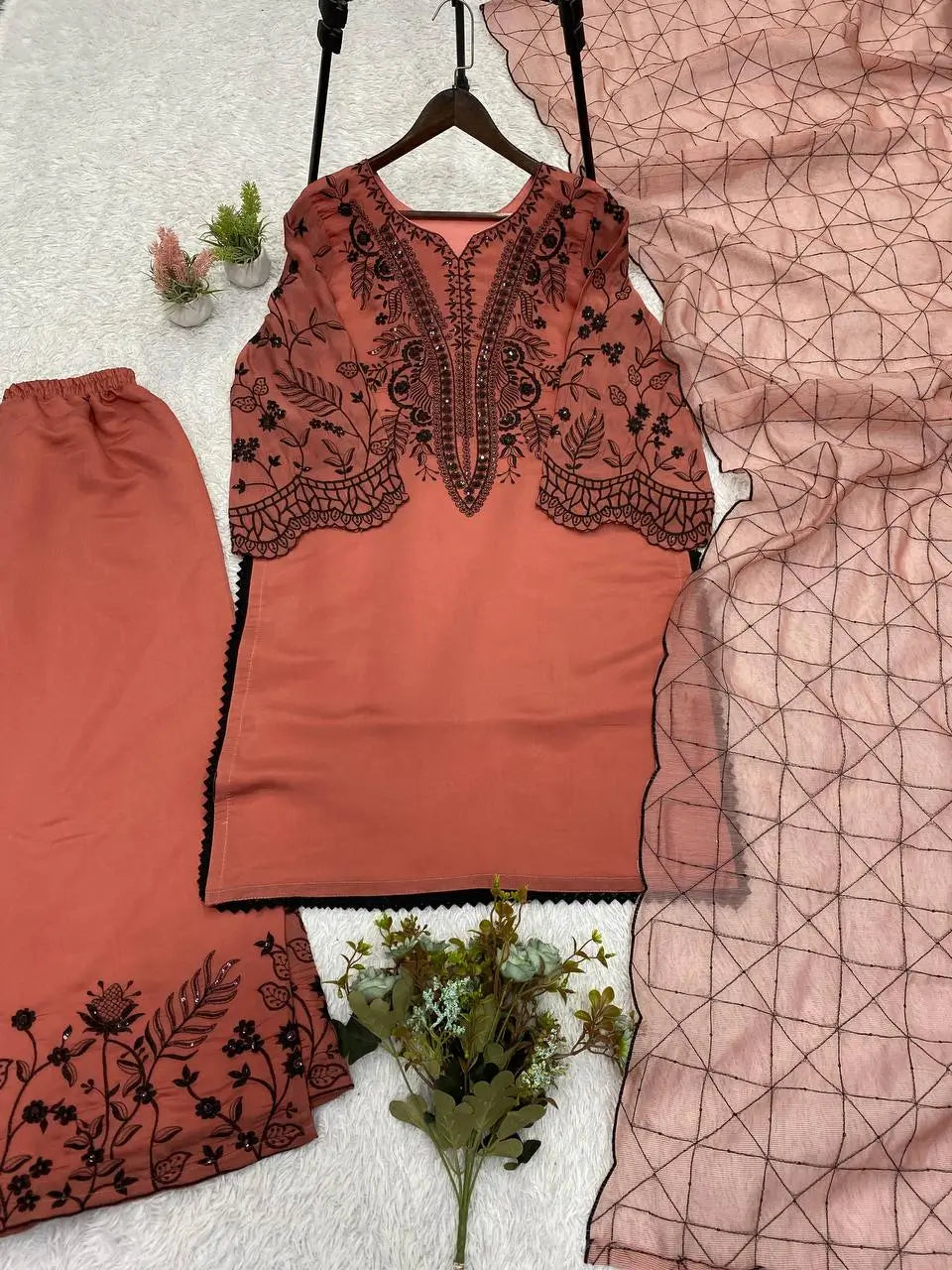 Mal Cotton Embroidery Suit Set, 4 Colours