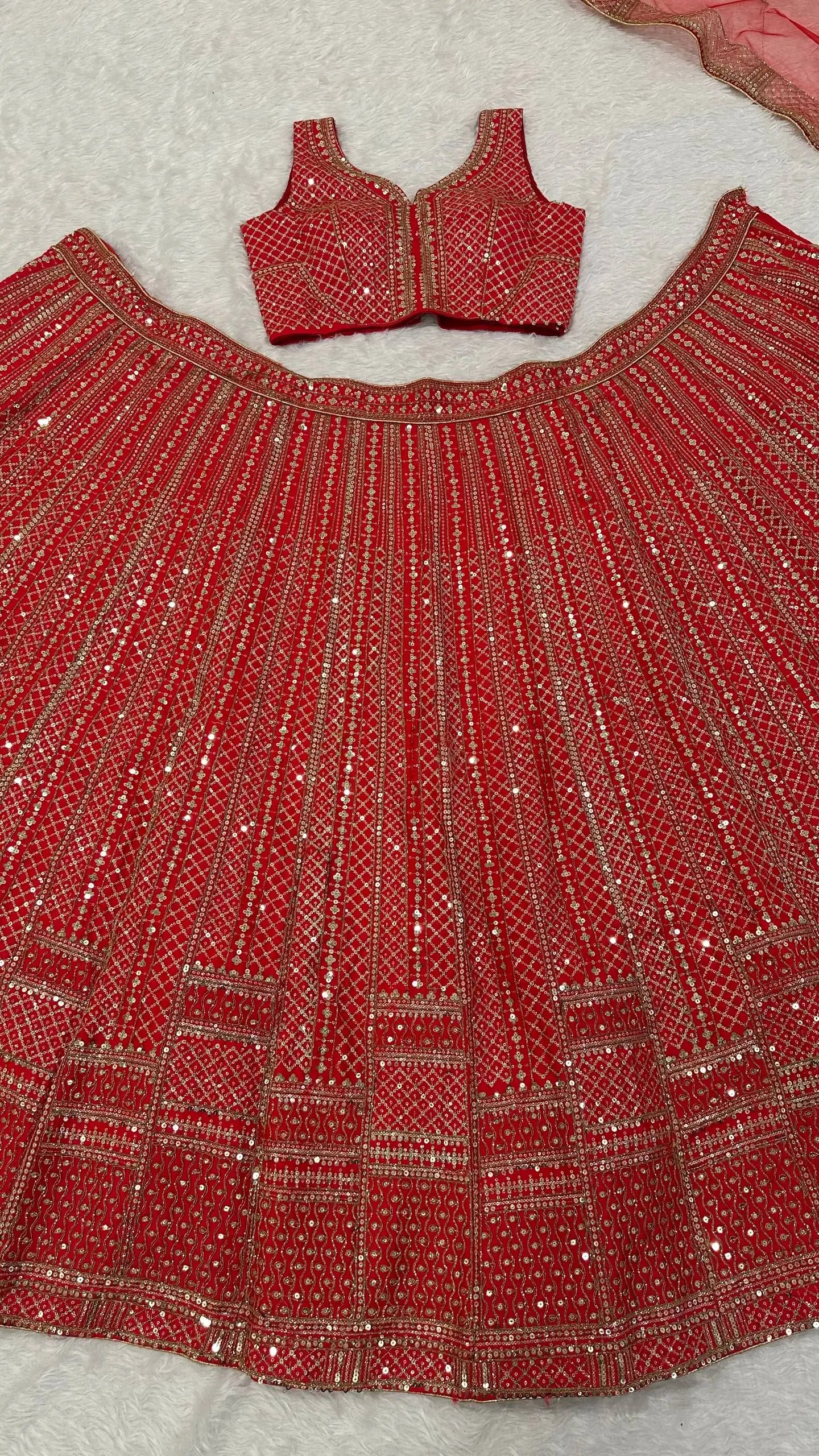 Malai Satin Embroidered Designer Lehenga Set