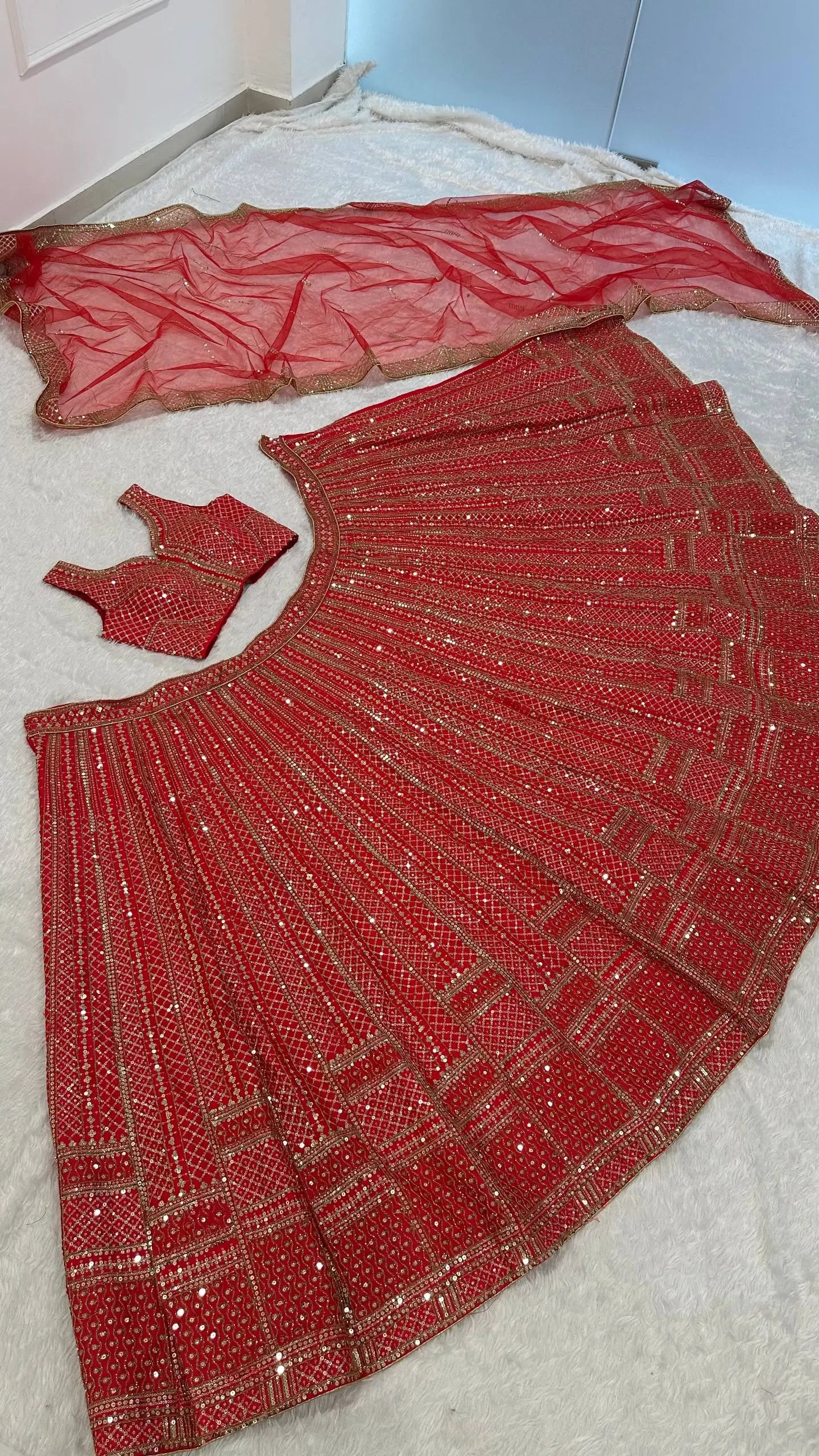 Malai Satin Embroidered Designer Lehenga Set