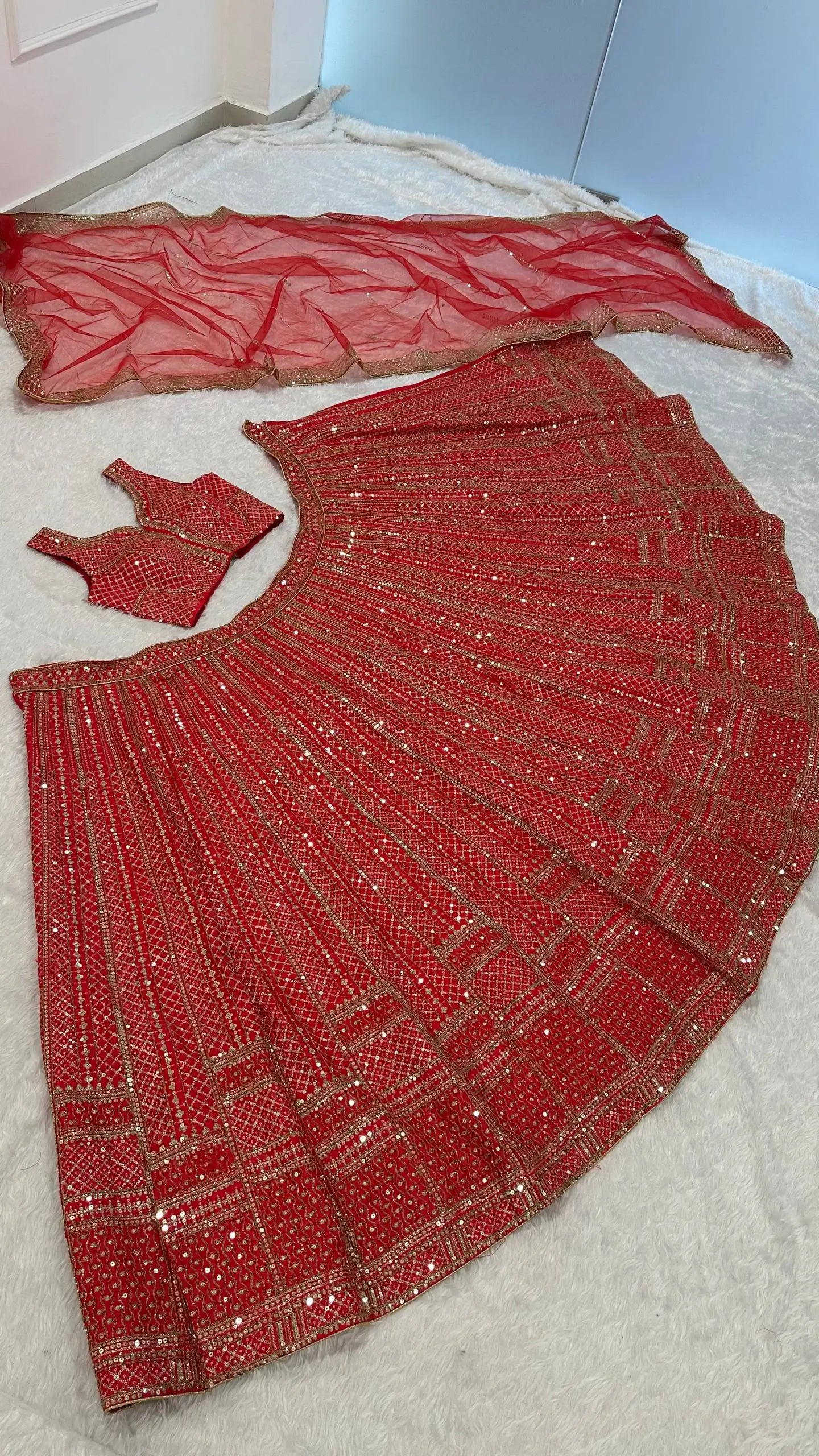 Malai Satin Embroidered Designer Lehenga Set
