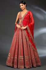Malai Satin Embroidered Designer Lehenga Set
