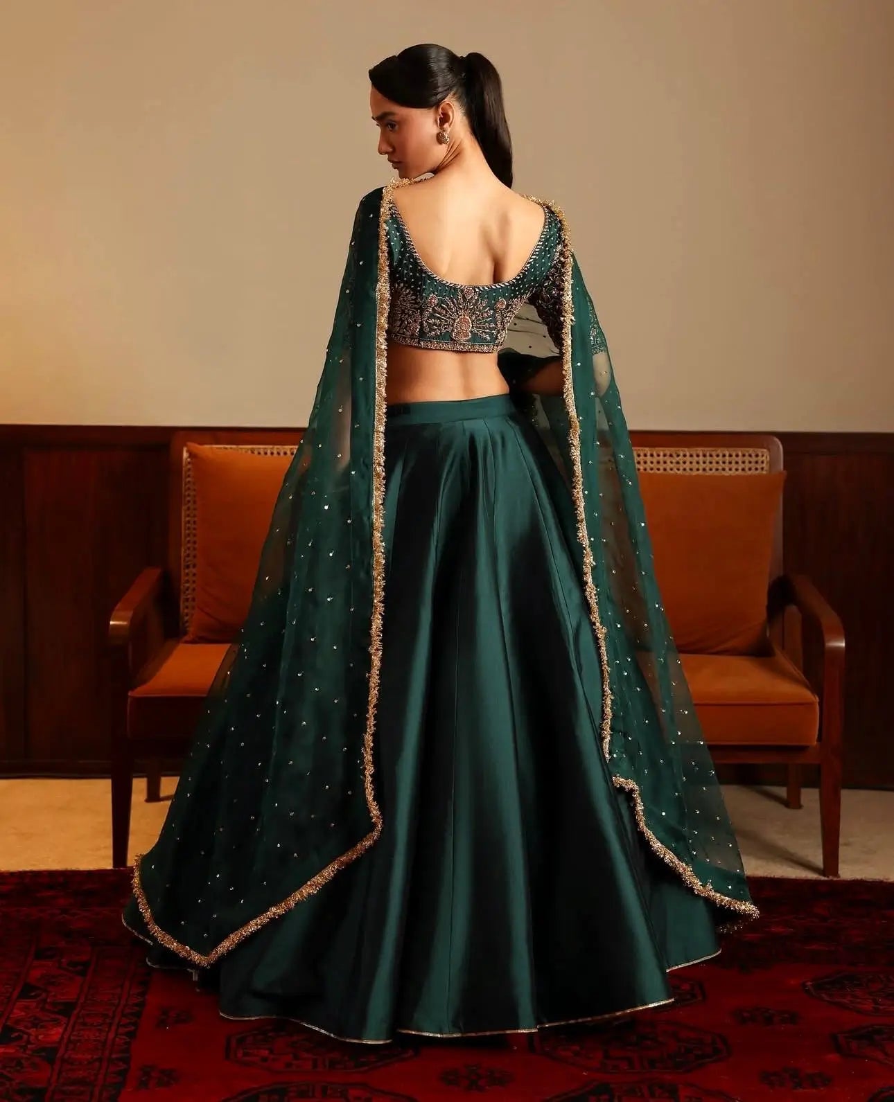 Malai Satin Flared Lehenga Set with Net Dupatta